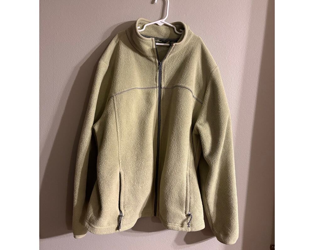 Eddie Bauer men's light green Polartek fleece jacket size large
